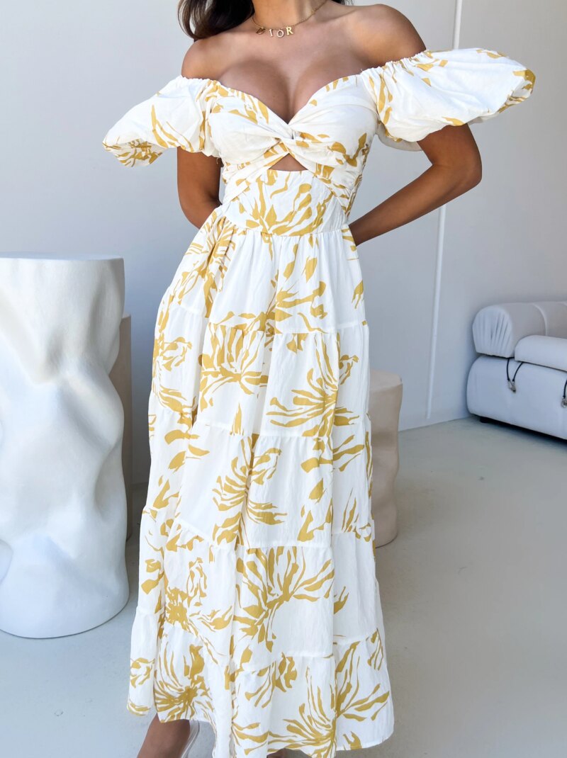 Chic Off-Shoulder Floral Maxi Dress